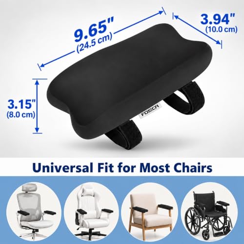 2 Pack Memory Foam Office Chair Armrest Pads, Ergonomic Elbow Support