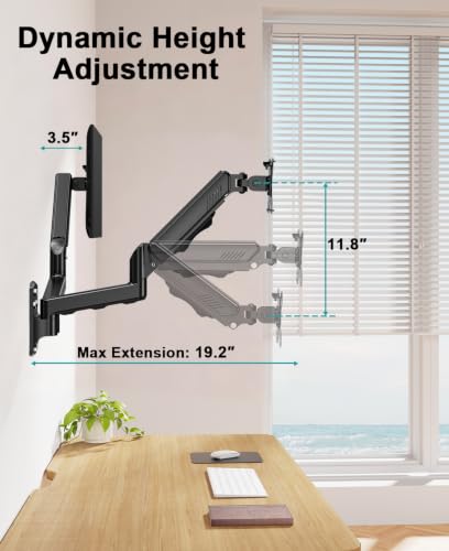 MOUNT PRO Gas-Spring Wall Monitor Arm for 13–32-Inch Screens