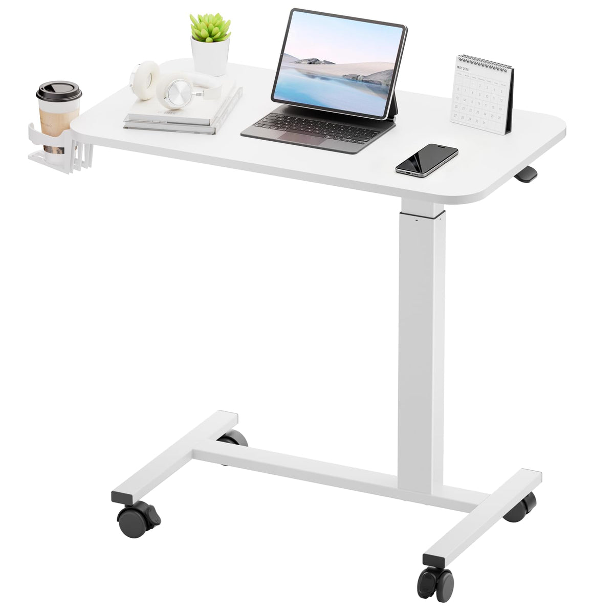 GTPLAYER Pneumatic Height-Adjustable Rolling Standing Desk