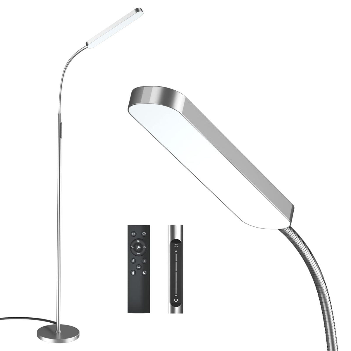 Wio-Mio 15W Dimmable LED Gooseneck Floor Lamp with Remote