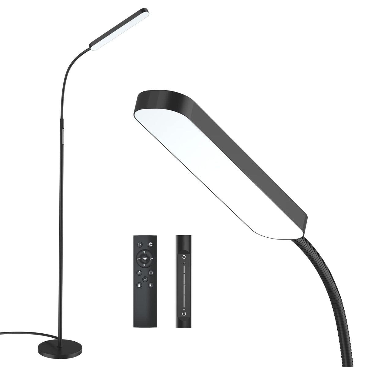 Wio-Mio 15W Dimmable LED Gooseneck Floor Lamp with Remote