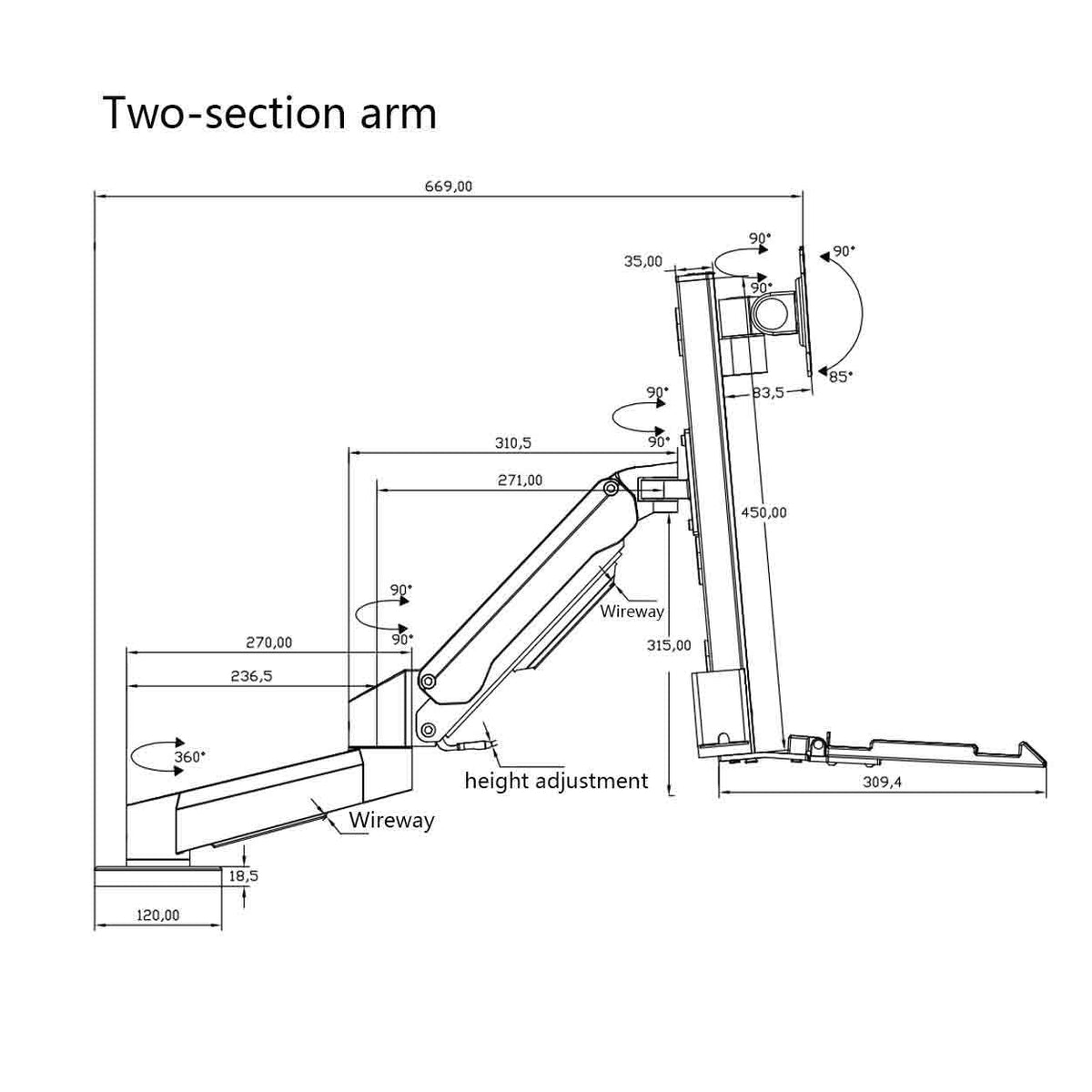 LIAN16PENG Dual Gas-Spring Monitor Desk Mount, 15–32 Inch