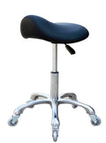 FRNIAMC Ergonomic Height-Adjustable Rolling Saddle Stool