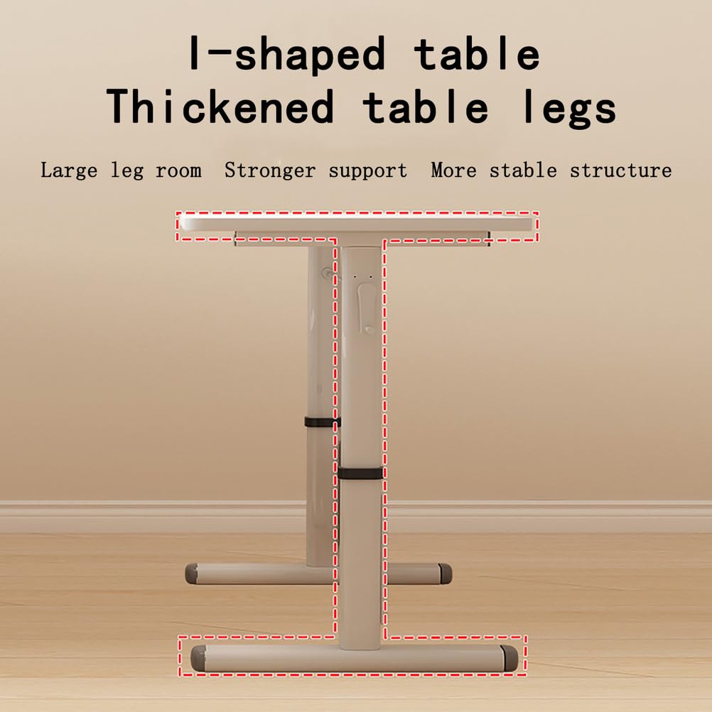 Manual Hand-Crank Height-Adjustable Standing Desk, 100x60cm