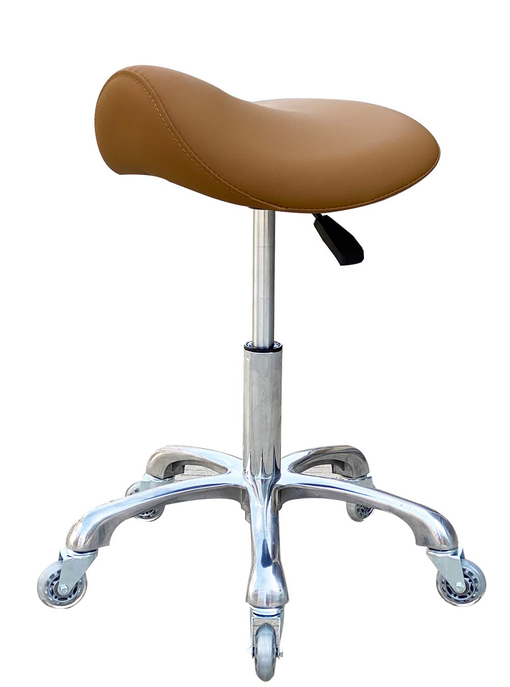 FRNIAMC Ergonomic Height-Adjustable Rolling Saddle Stool
