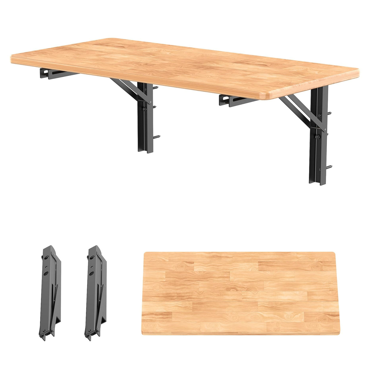WALMANN Heavy-Duty Wall-Mounted Folding Workbench Table
