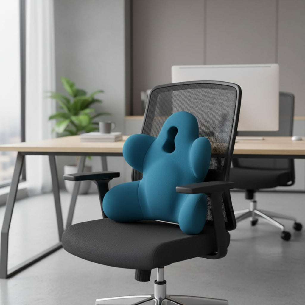 KiBcsLic Ergonomic Chair Back Support Cushion, Dark Grey