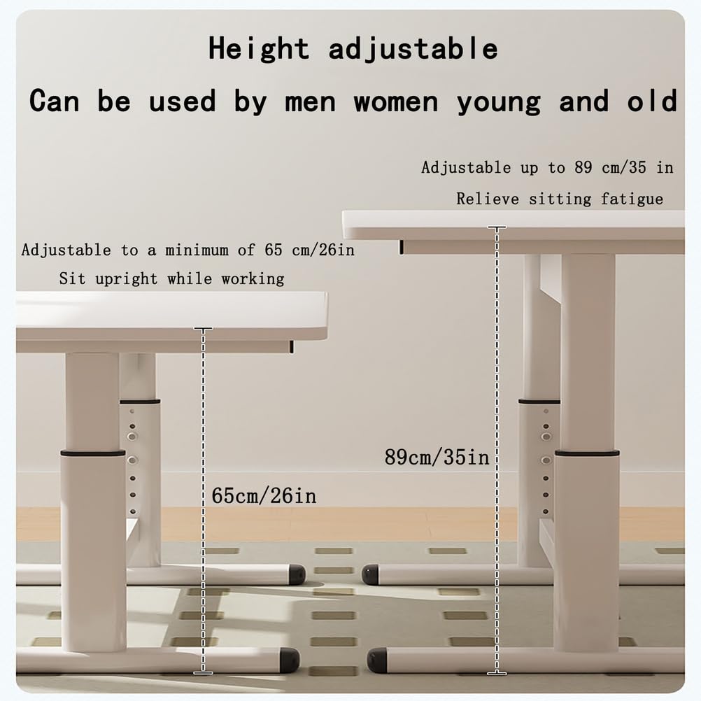 Manual Hand-Crank Height-Adjustable Standing Desk, 100x60cm