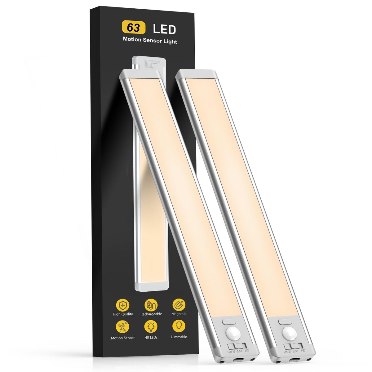 Rechargeable Magnetic Motion Sensor Under-Cabinet LED Lights