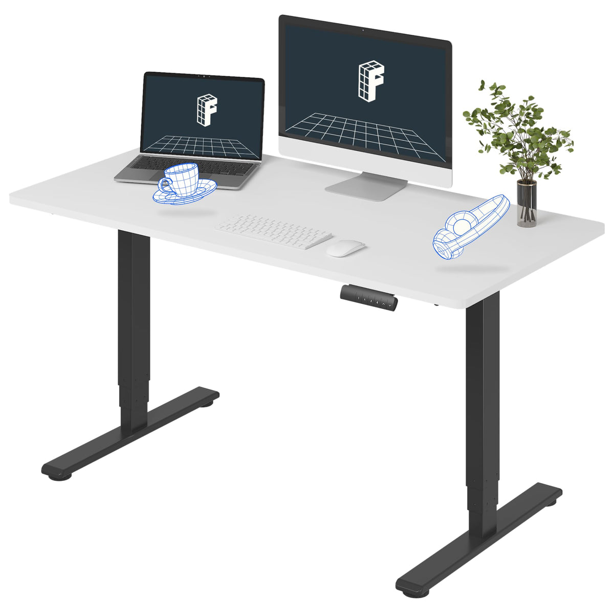 FLEXISPOT E6 3-Stage Dual-Motor Standing Desk, 220 lb Capacity