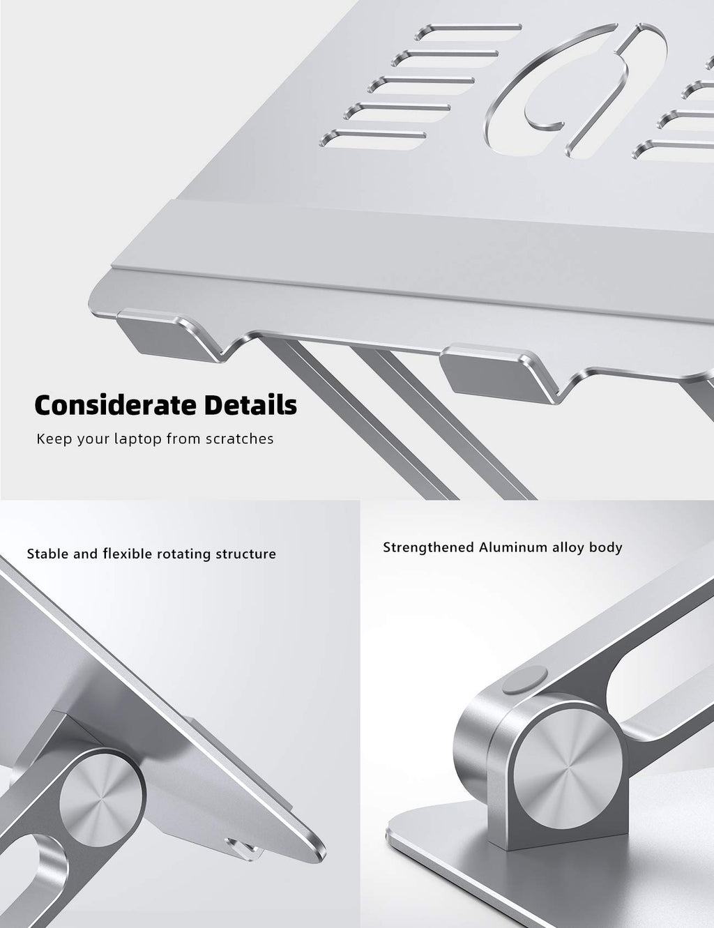 Lamicall Adjustable Laptop Desk Stand for 10–17.3-Inch Laptops