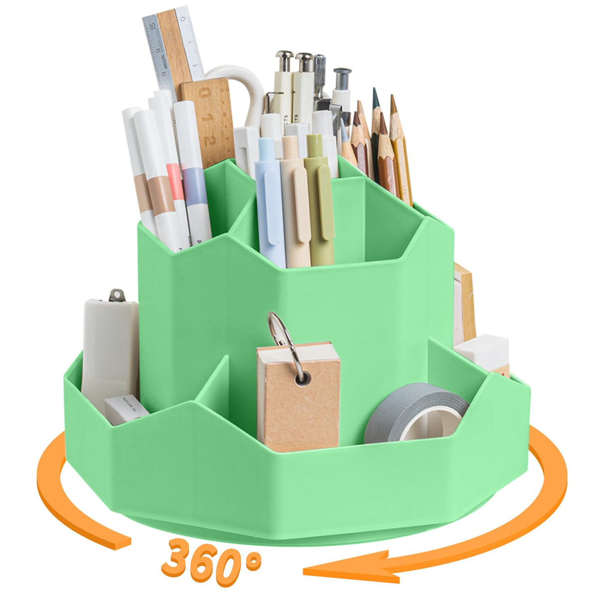 9-Slot 360° Rotating Desktop Pen and Pencil Organizer