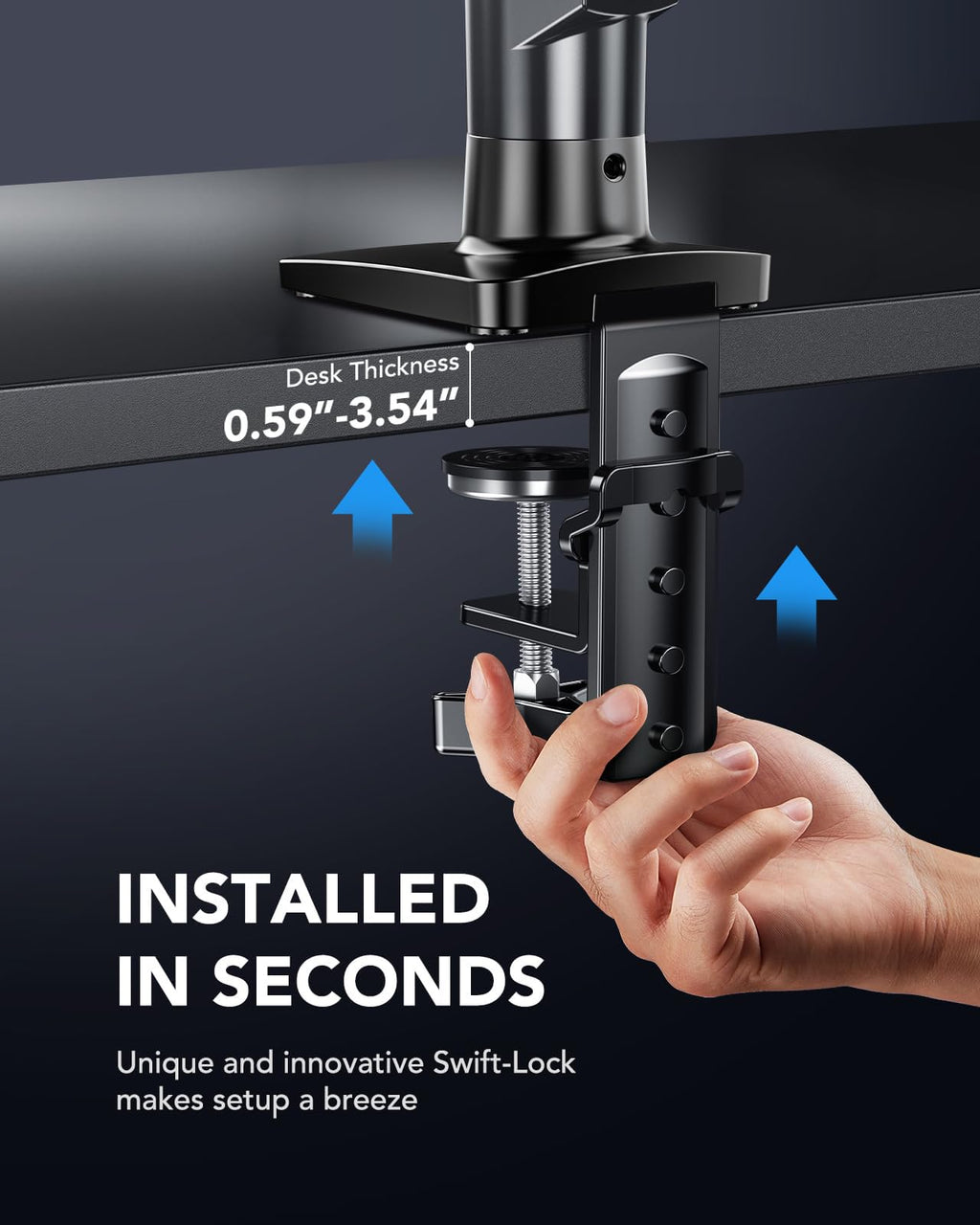 HUANUO Adjustable Monitor Arm Mount for 13–32-Inch Screens