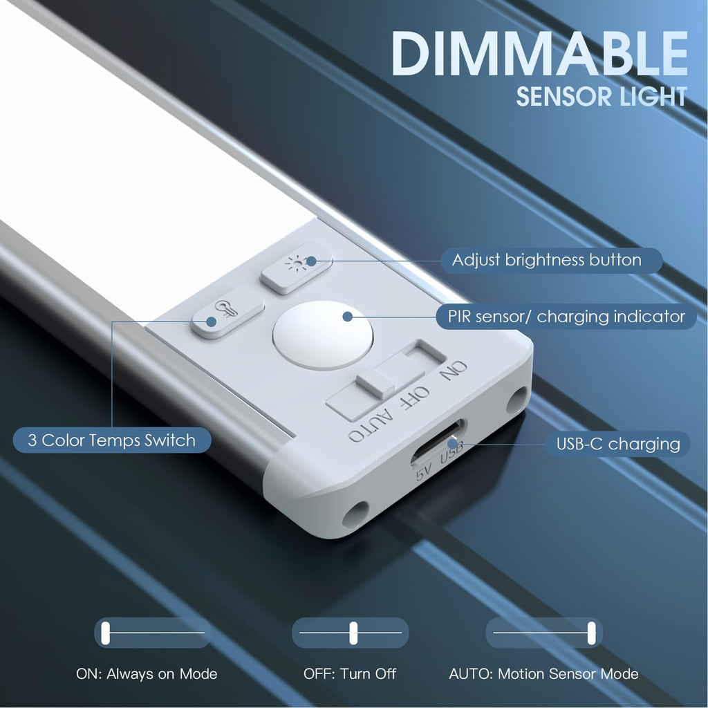 Rechargeable Magnetic Motion Sensor Under-Cabinet LED Lights