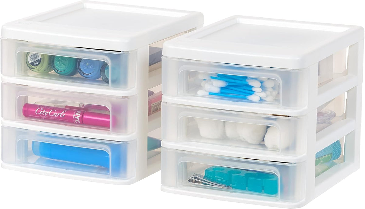 IRIS USA Stackable Plastic Desktop Storage Organizer