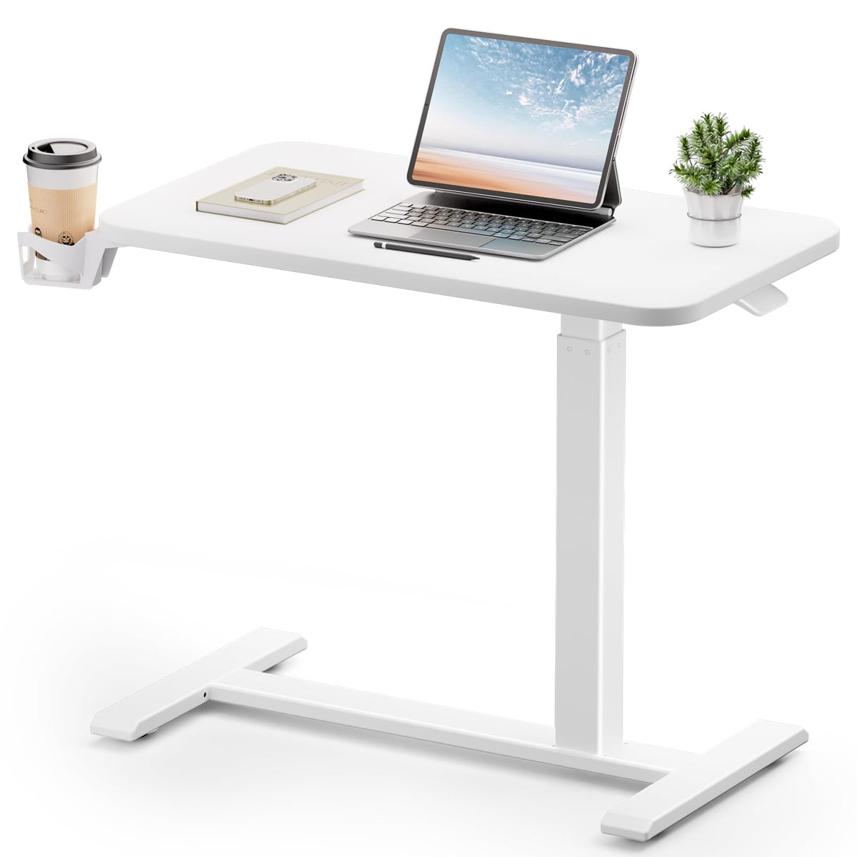 GTPLAYER Pneumatic Height-Adjustable Rolling Standing Desk