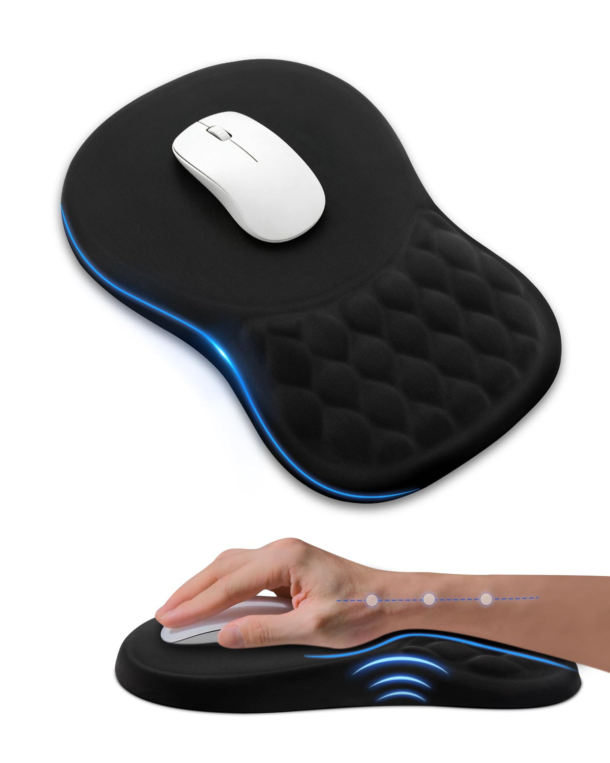 PVIPCZ Ergonomic Mouse Pad with Sloped Memory Foam Wrist Rest