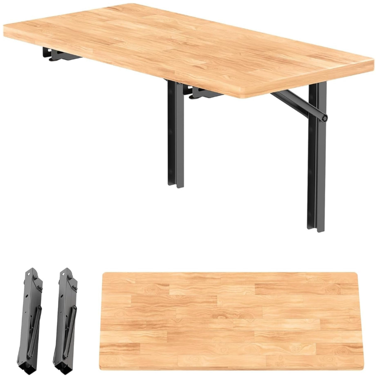 WALMANN Heavy-Duty Wall-Mounted Folding Workbench Table