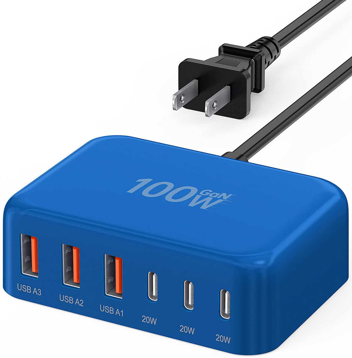 100W 6-Port GaN USB-C Fast Charging Station Hub