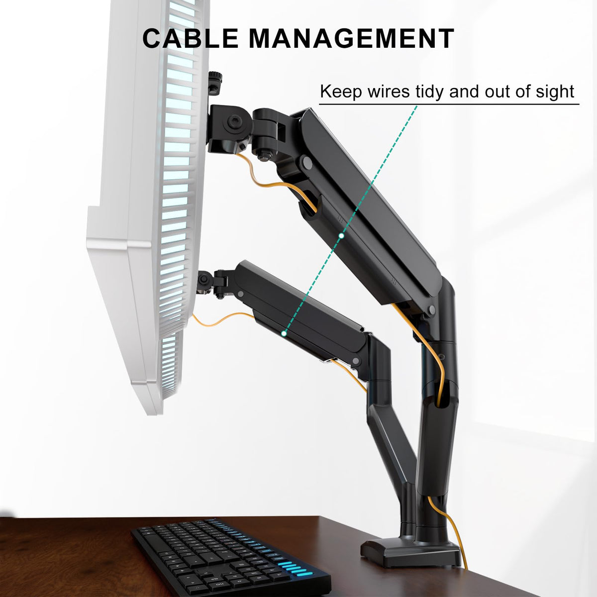 WALI Adjustable Monitor Arm Mount for Single to Quad Screens