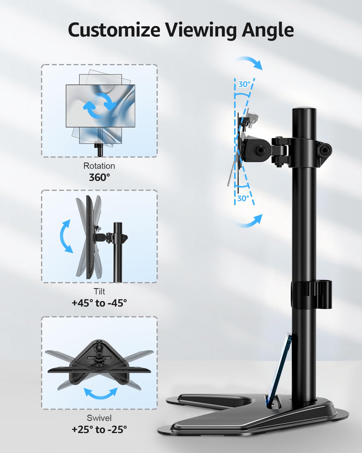 MOUNTUP Monitor Stand for Single, Dual or Triple Screens