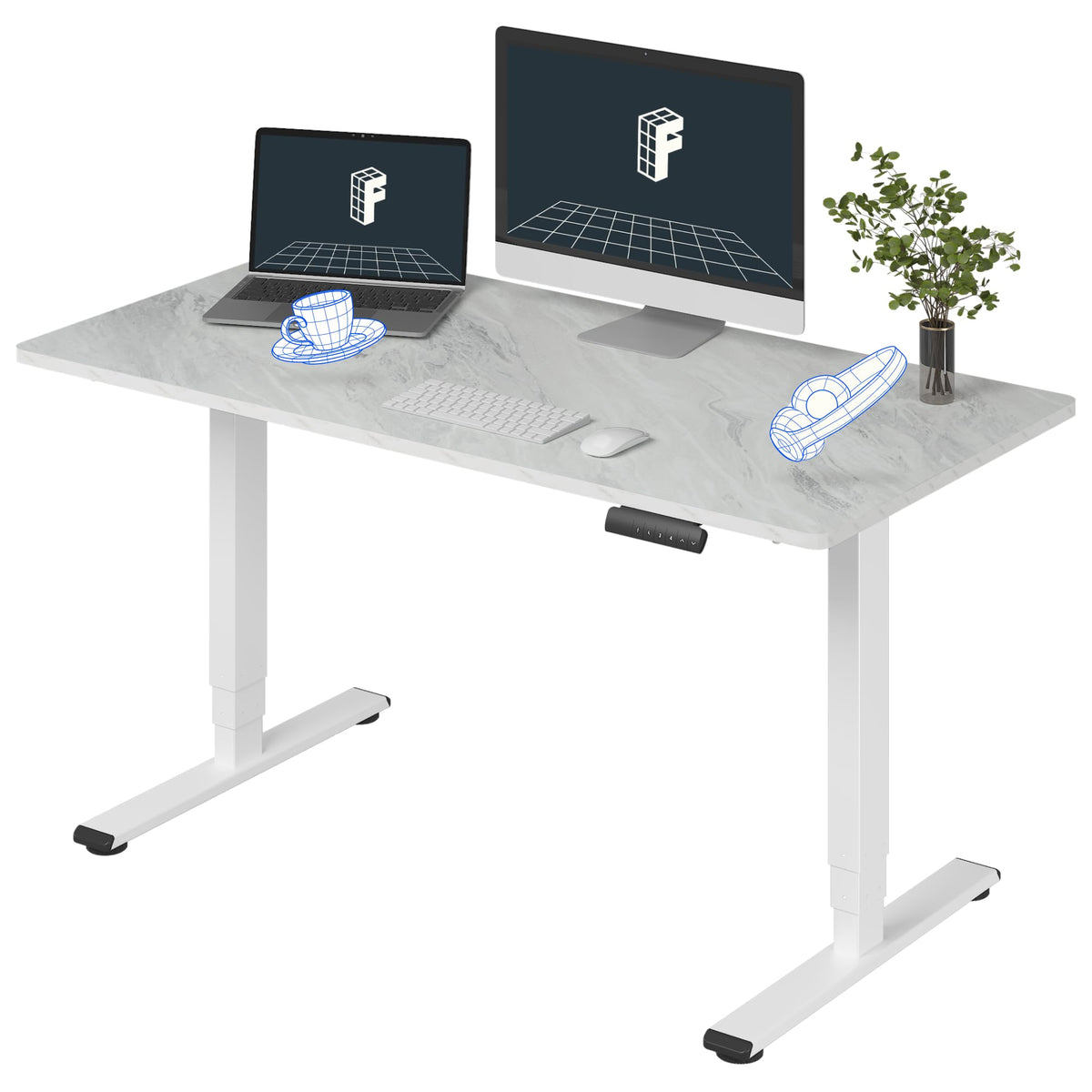 FLEXISPOT E6 3-Stage Dual-Motor Standing Desk, 220 lb Capacity
