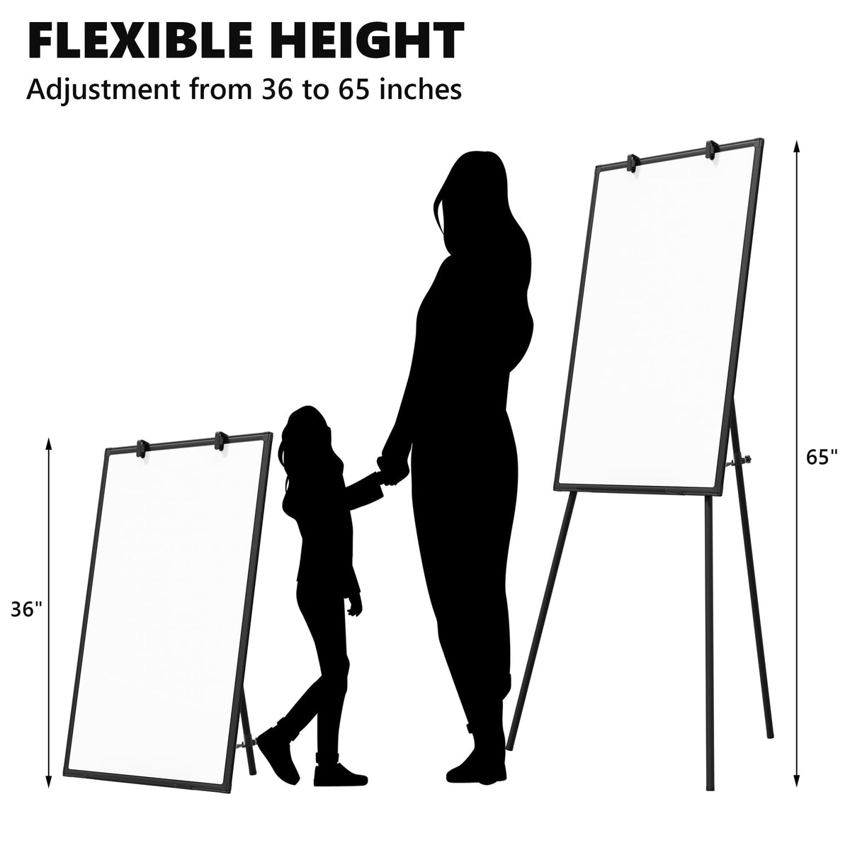 Double-Sided Magnetic Rolling Whiteboard with Stand