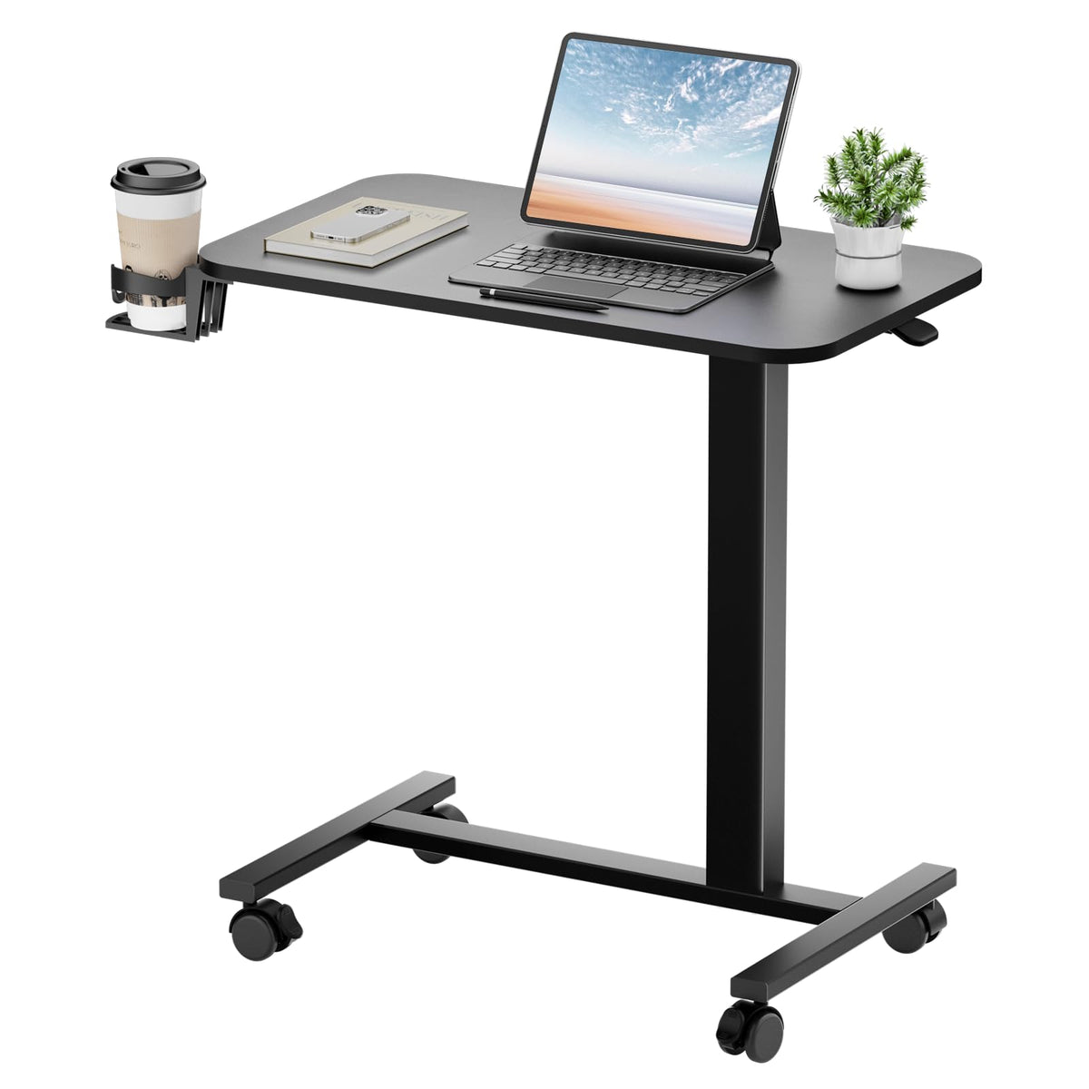 GTPLAYER Pneumatic Height-Adjustable Rolling Standing Desk