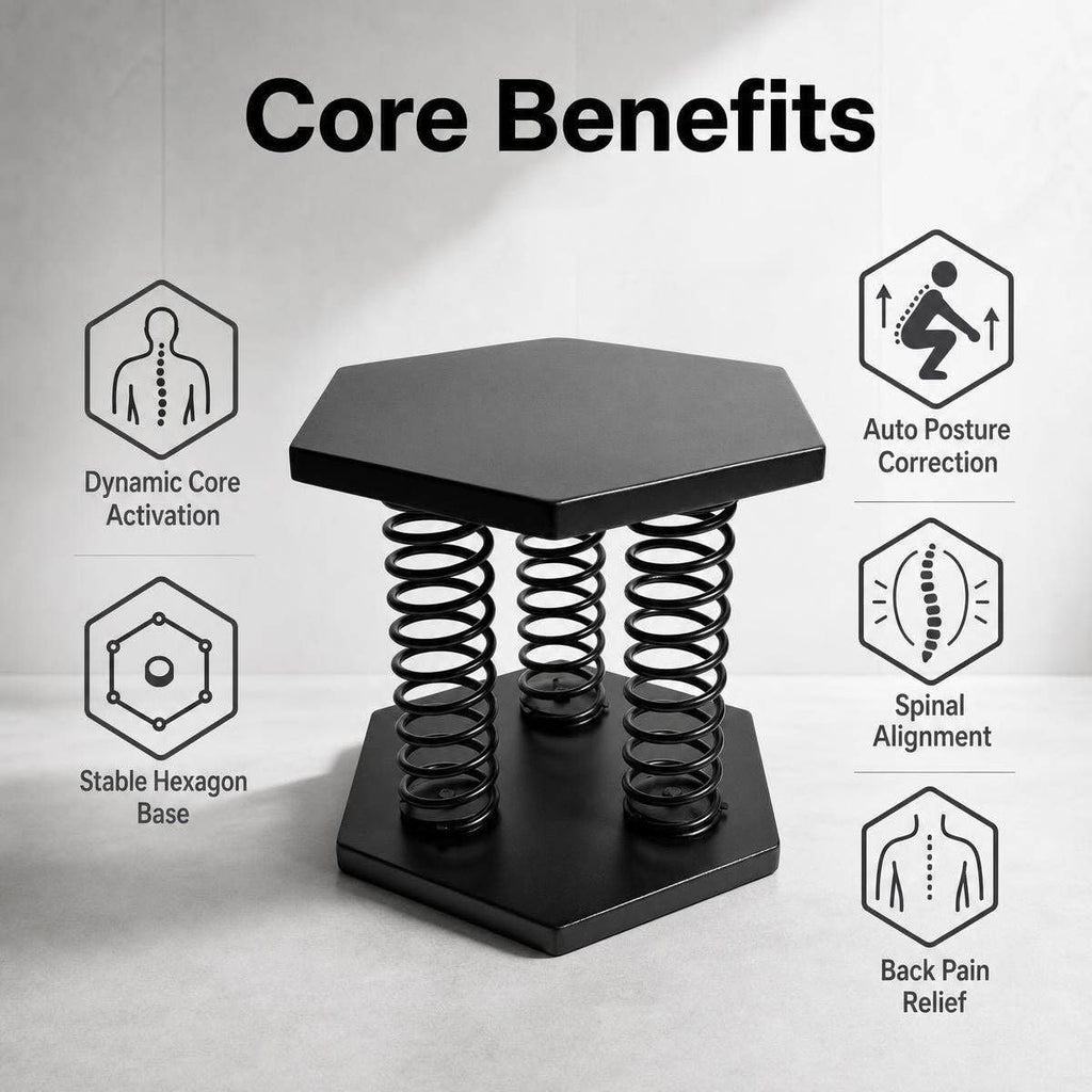Deep Squat Stool with Springs, Active Sitting Chair for Posture Correction & Lower Back Support, Ergonomic Core & Glute Activation Balance Trainer, Pre-Assembled Stainless Steel Seat for Home, Office & Gym