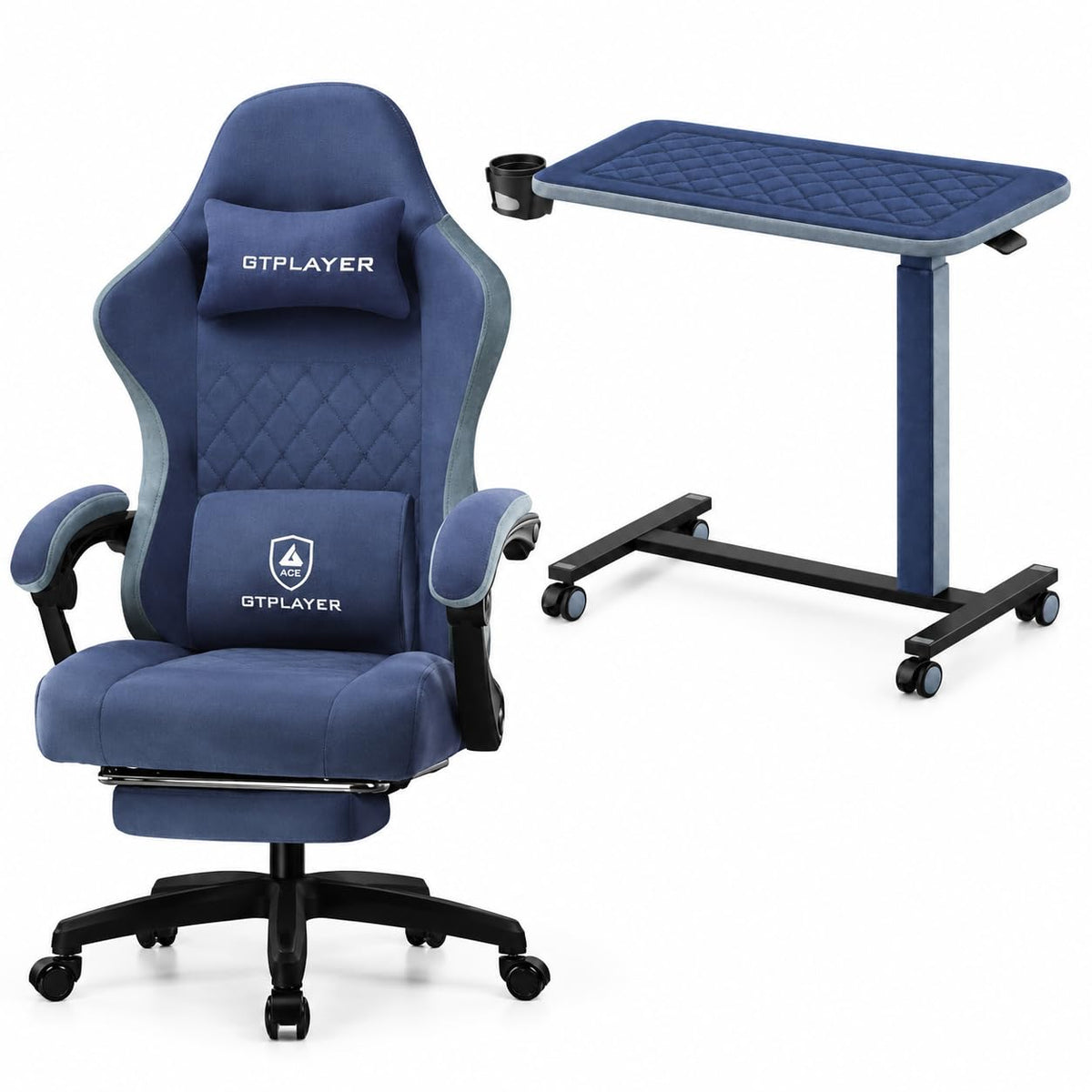 GTPLAYER Pneumatic Height-Adjustable Rolling Standing Desk