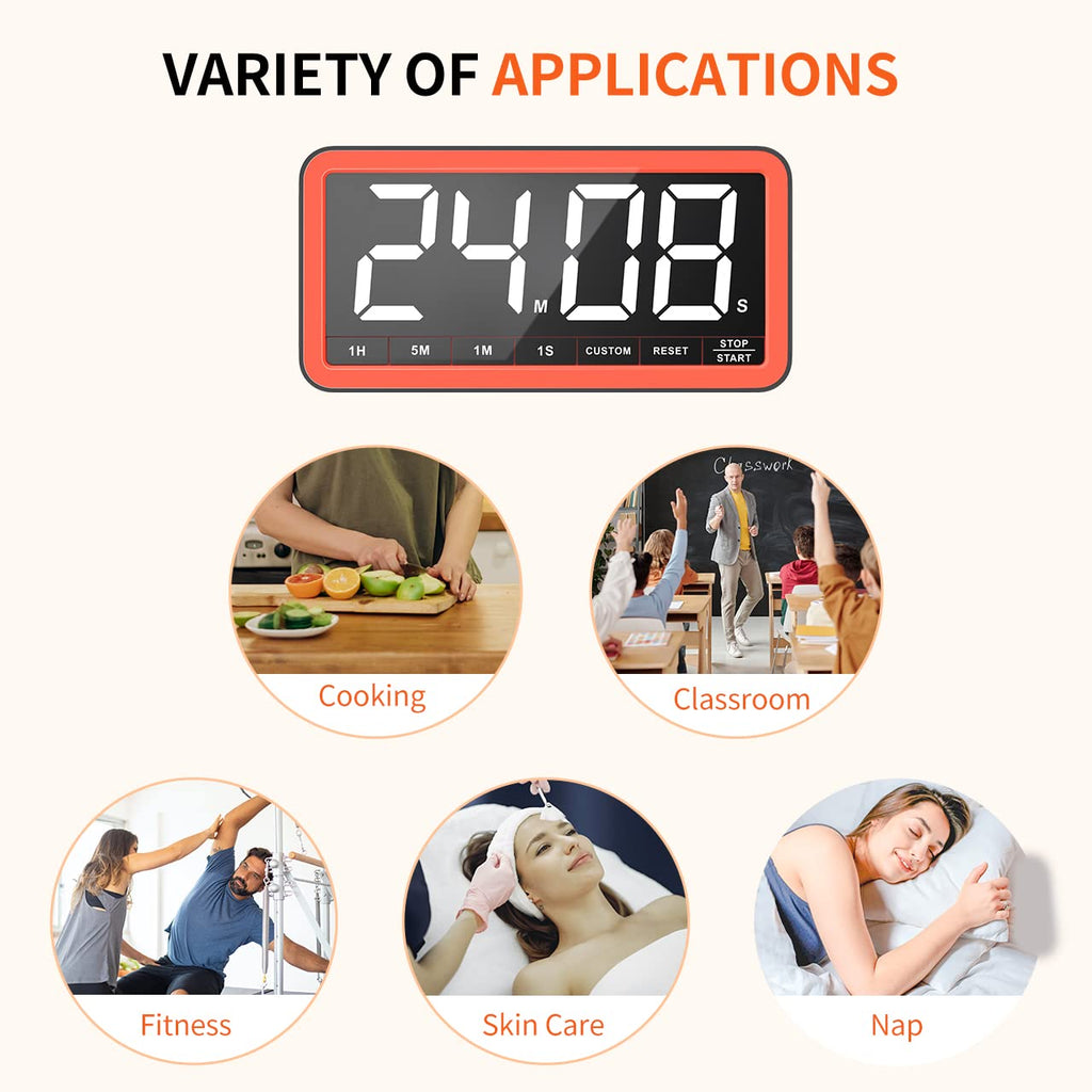 VOCOO 7.8-Inch LED Magnetic Digital Kitchen Timer