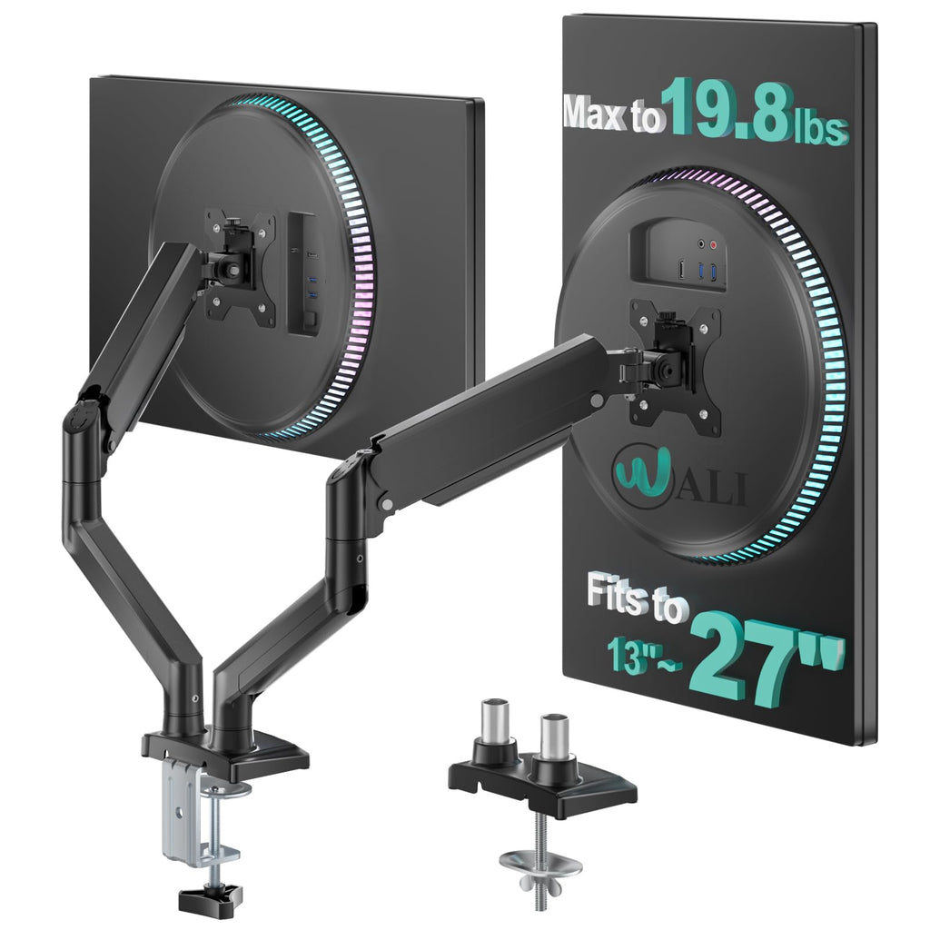 WALI Adjustable Monitor Arm Mount for Single to Quad Screens