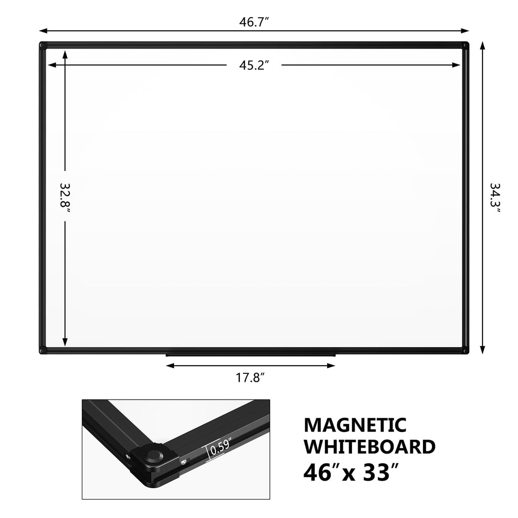 Large Magnetic Dry Erase Whiteboard with Aluminum Frame