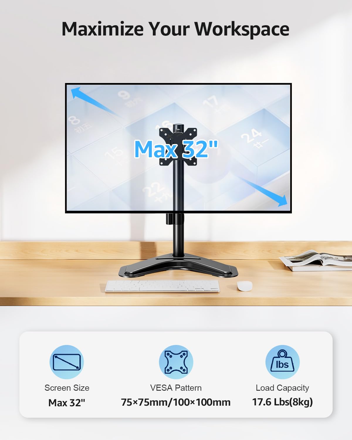 MOUNTUP Monitor Stand for Single, Dual or Triple Screens