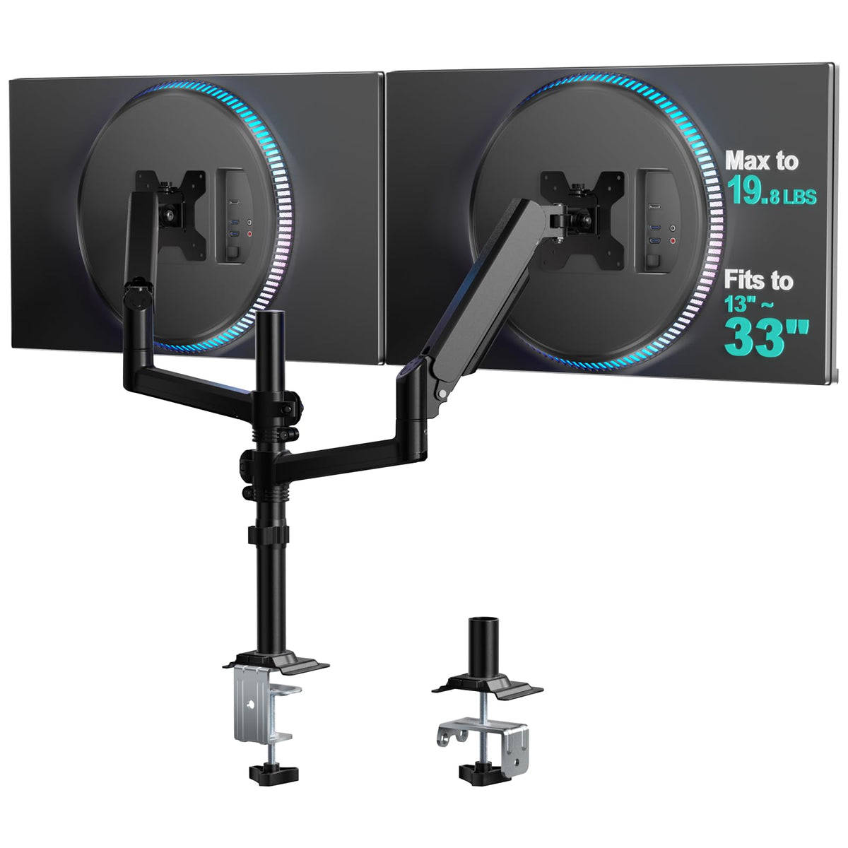 WALI Adjustable Monitor Arm Mount for Single to Quad Screens