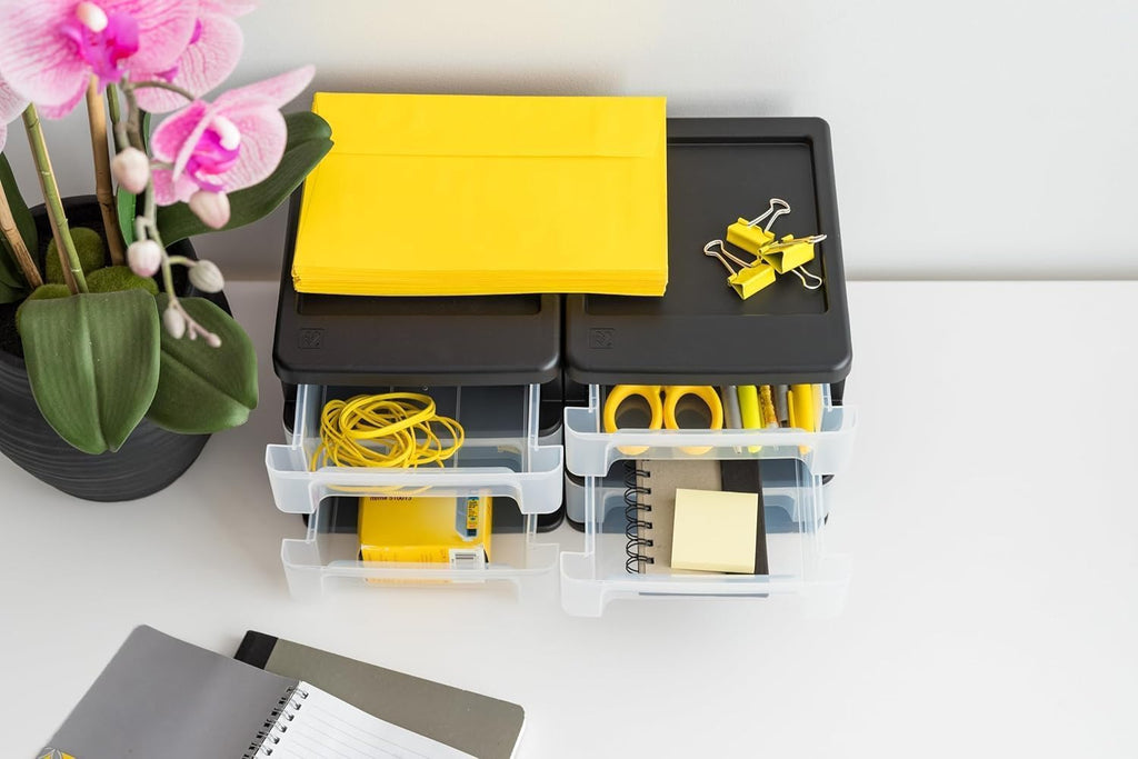 IRIS USA Stackable Plastic Desktop Storage Organizer