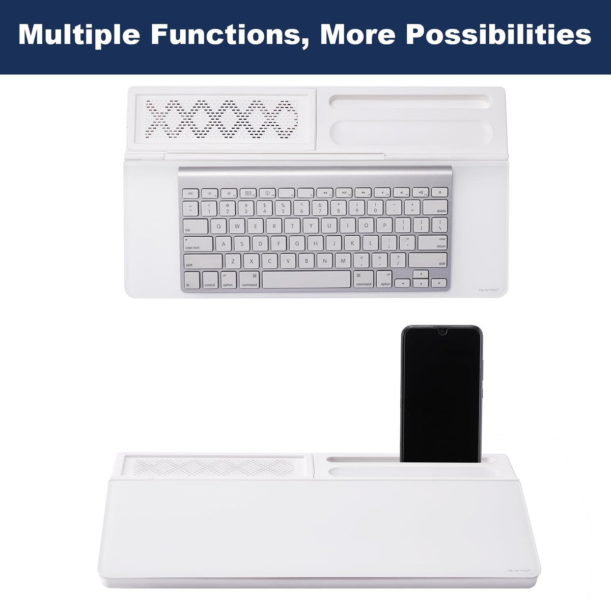 TSJ OFFICE Glass Desktop Dry Erase Board with Drawer