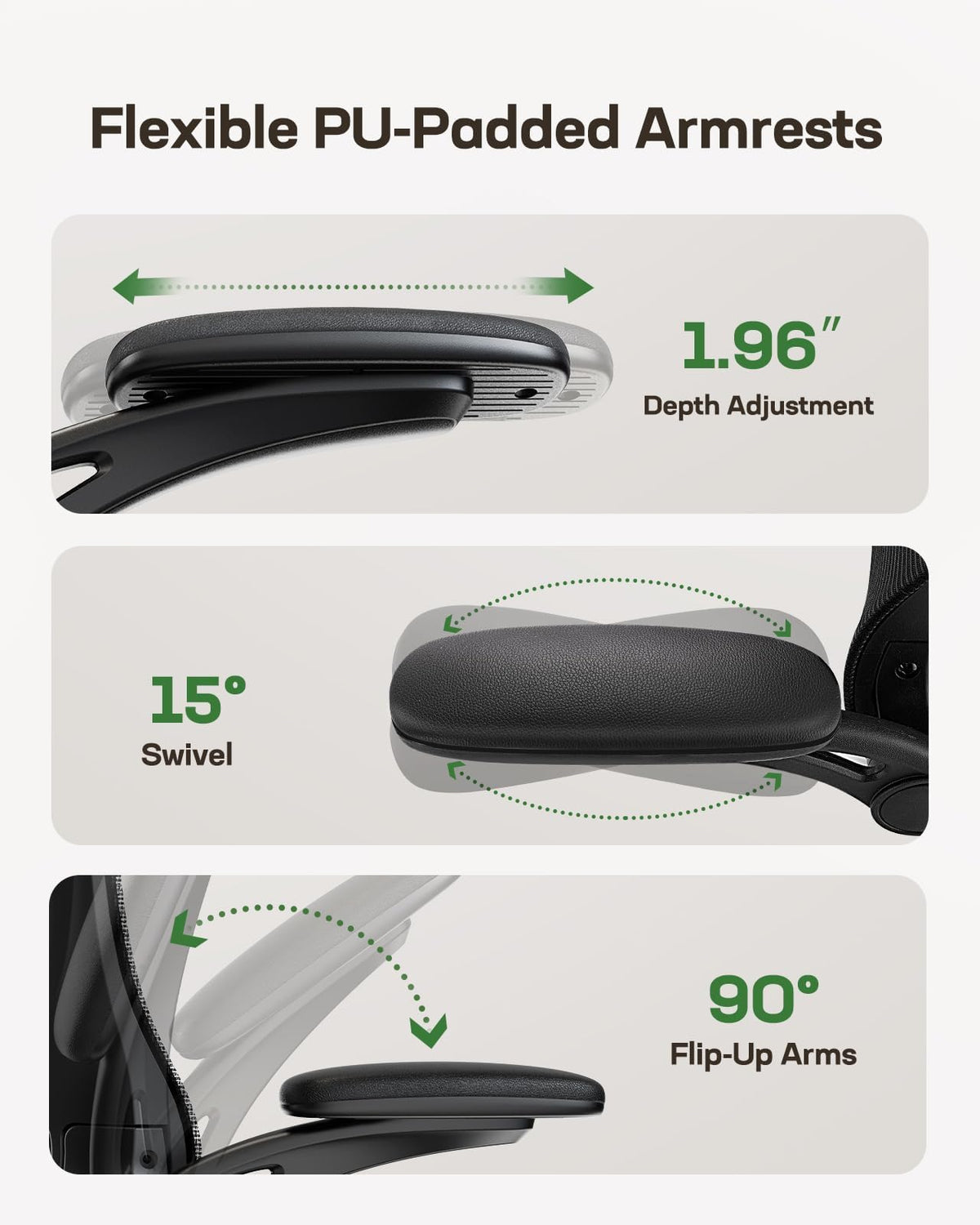 Marsail Ergonomic Office Chair with Adjustable 3D Armrests