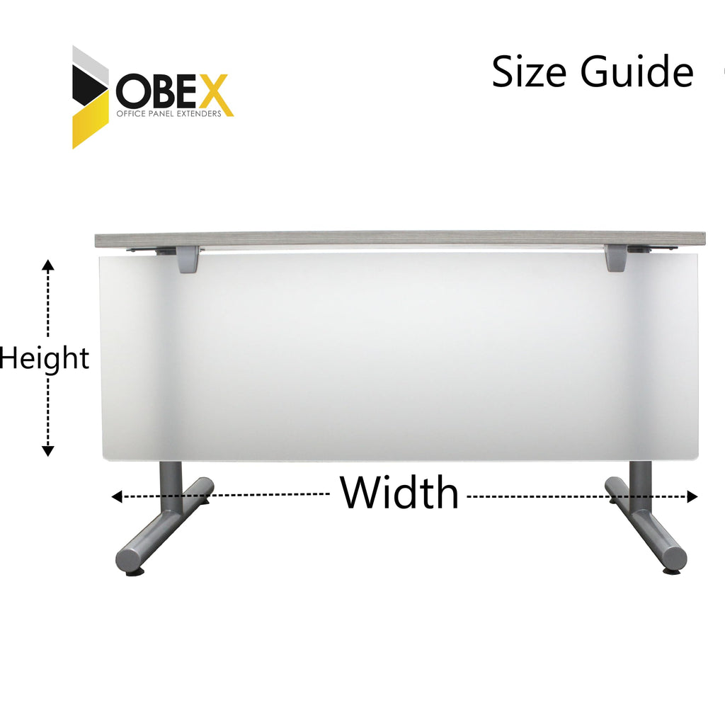 OBEX Table-Mounted Acrylic Desk Privacy & Modesty Panel