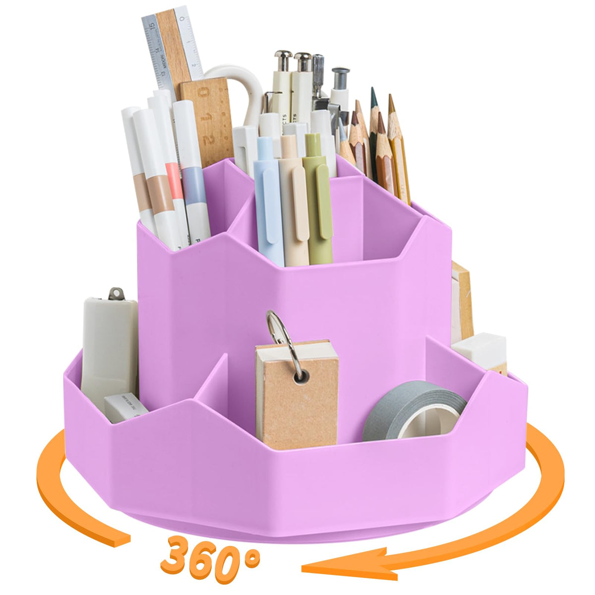 9-Slot 360° Rotating Desktop Pen and Pencil Organizer