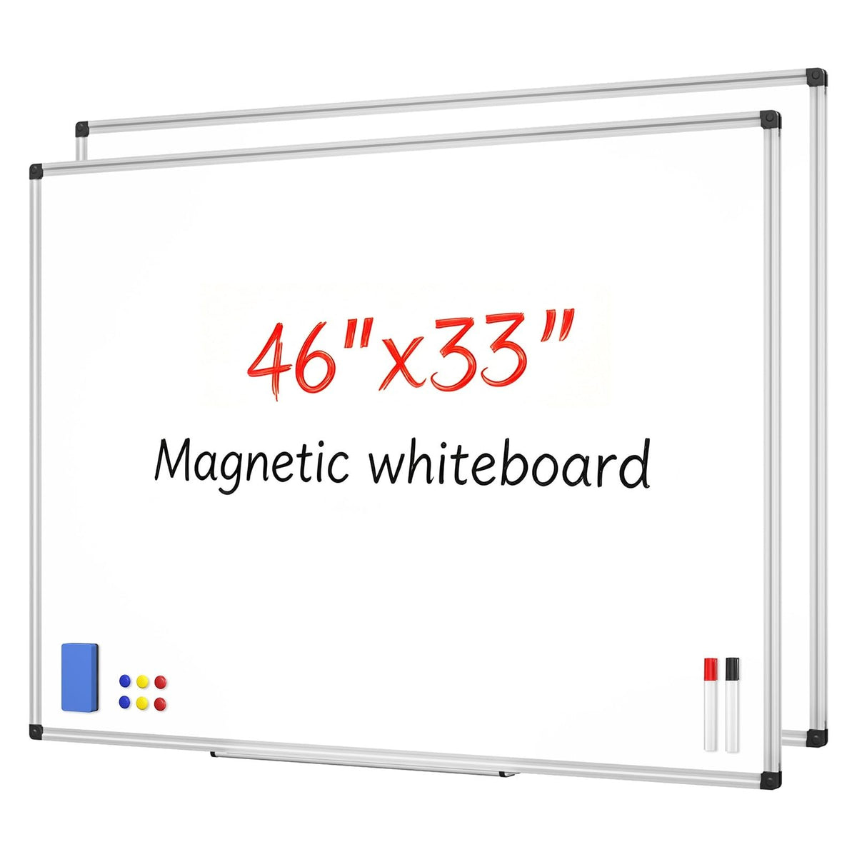 Large Magnetic Dry Erase Whiteboard with Aluminum Frame