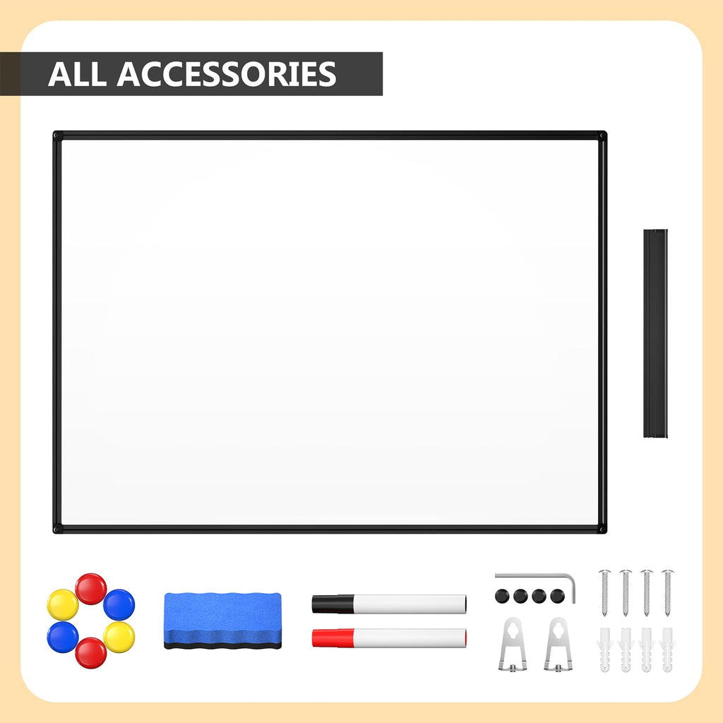 Large Magnetic Dry Erase Whiteboard with Aluminum Frame