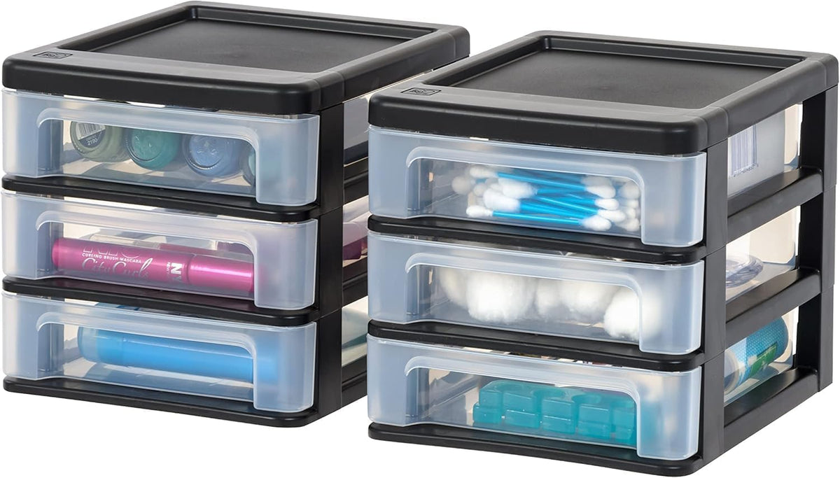 IRIS USA Stackable Plastic Desktop Storage Organizer