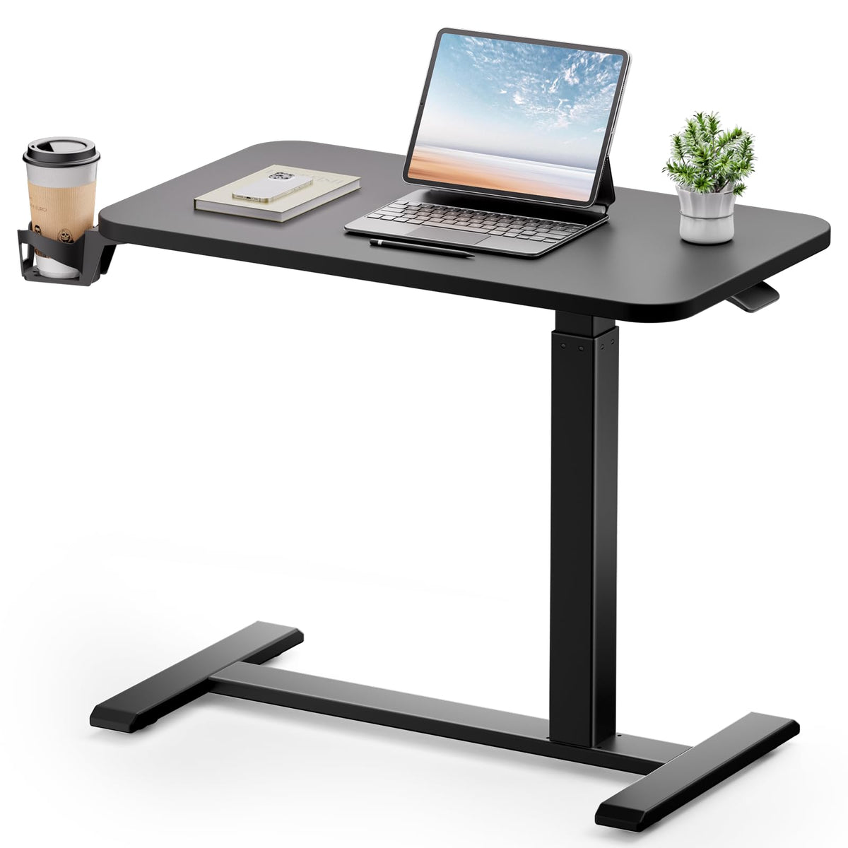GTPLAYER Pneumatic Height-Adjustable Rolling Standing Desk