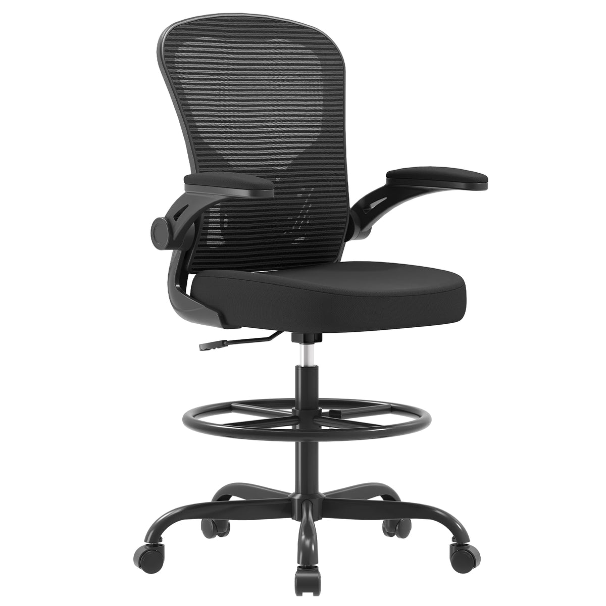 Synorla Ergonomic Mesh Drafting Chair with Flip-Up Arms