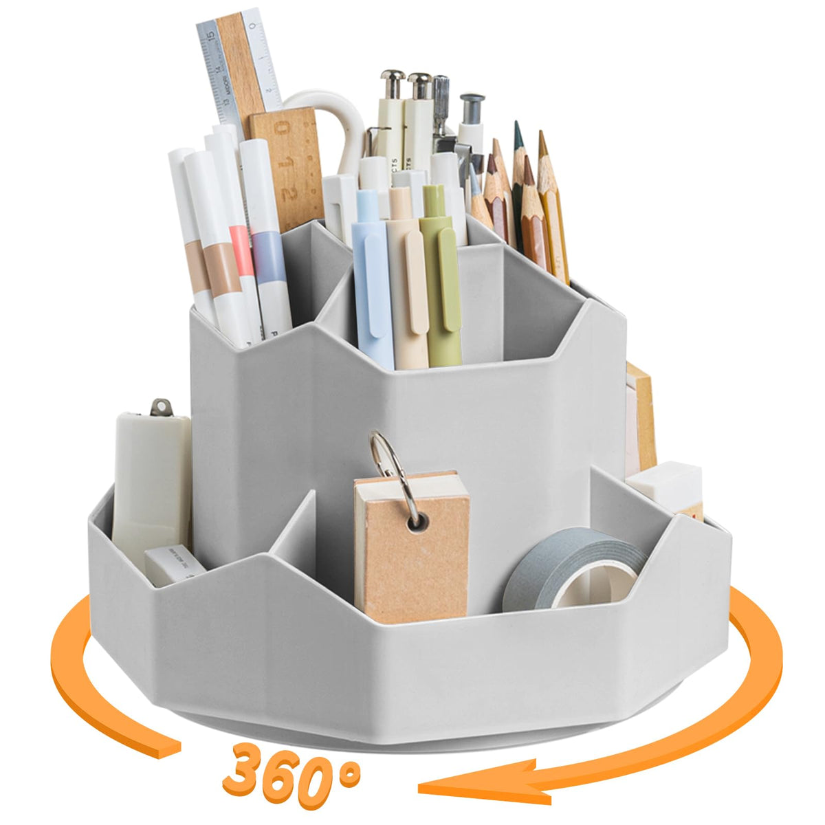 9-Slot 360° Rotating Desktop Pen and Pencil Organizer