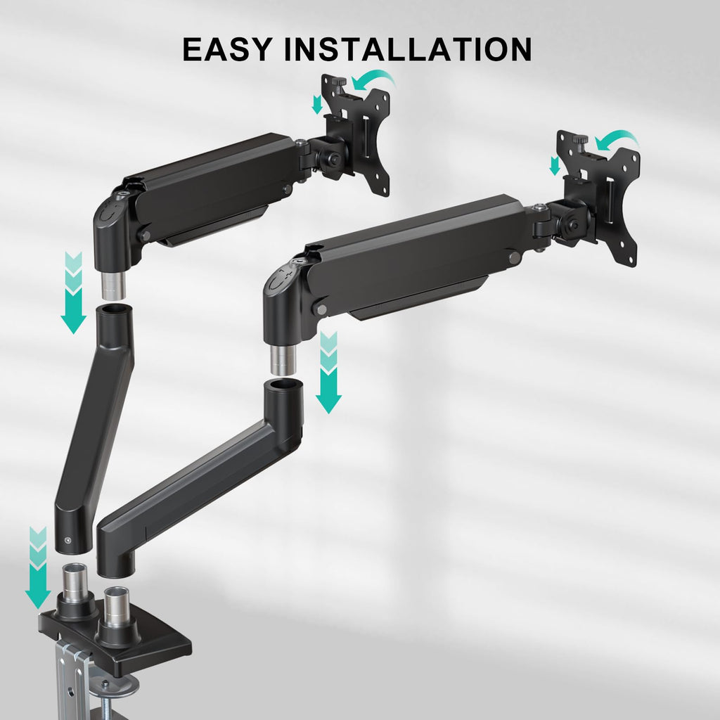 WALI Adjustable Monitor Arm Mount for Single to Quad Screens