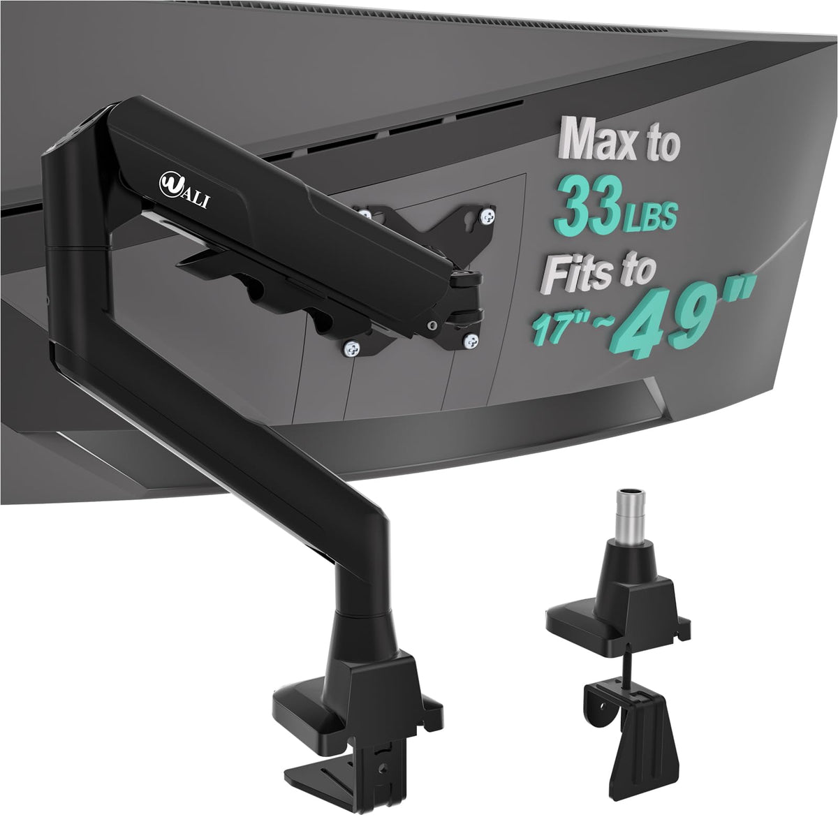 WALI Adjustable Monitor Arm Mount for Single to Quad Screens