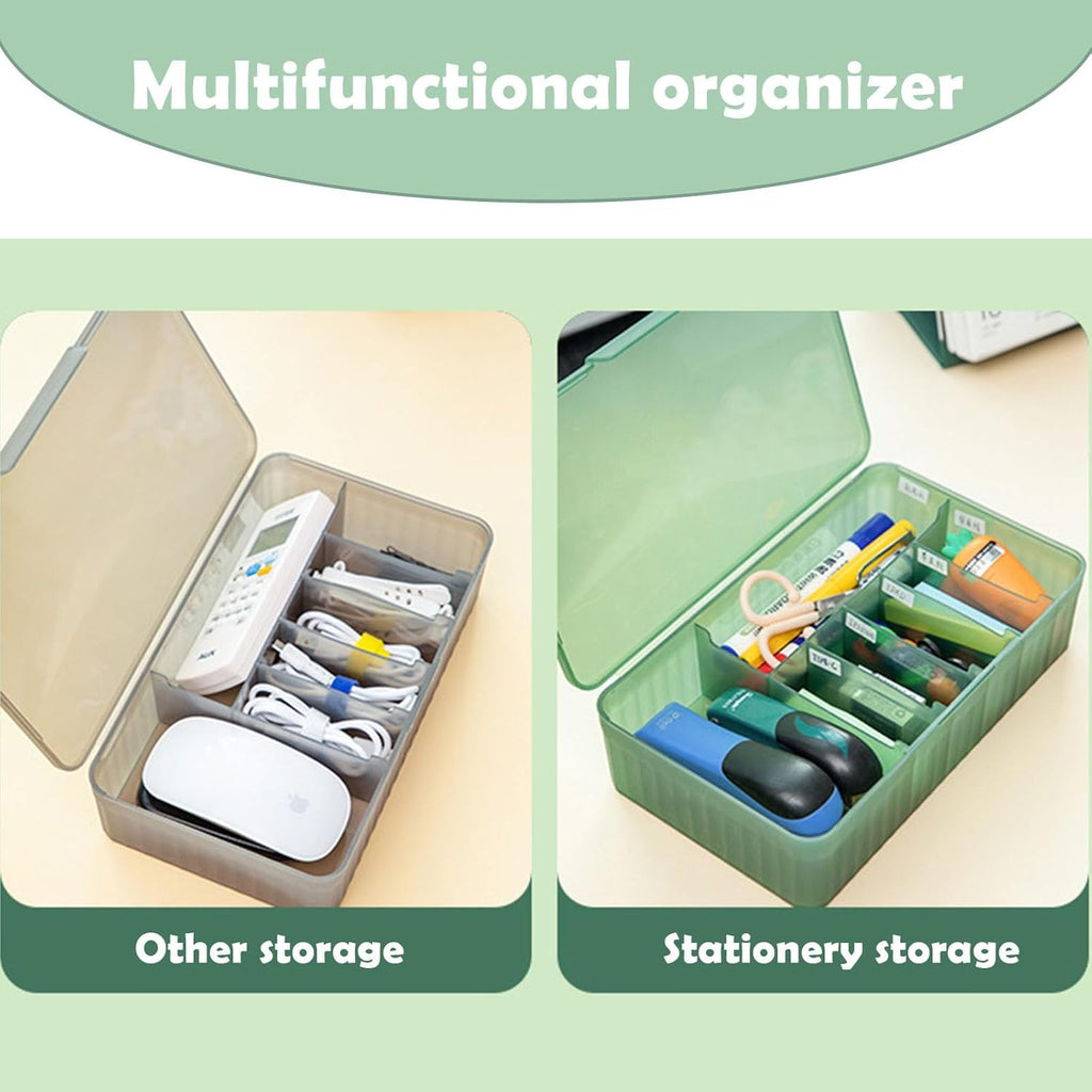 Atathro Extra-Wide Travel Cable Organizer Box with Lid