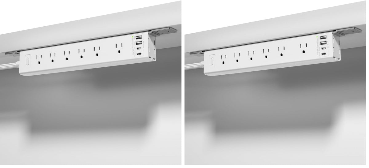 360° Mountable Surge Protector Power Strip with 4 USB Ports